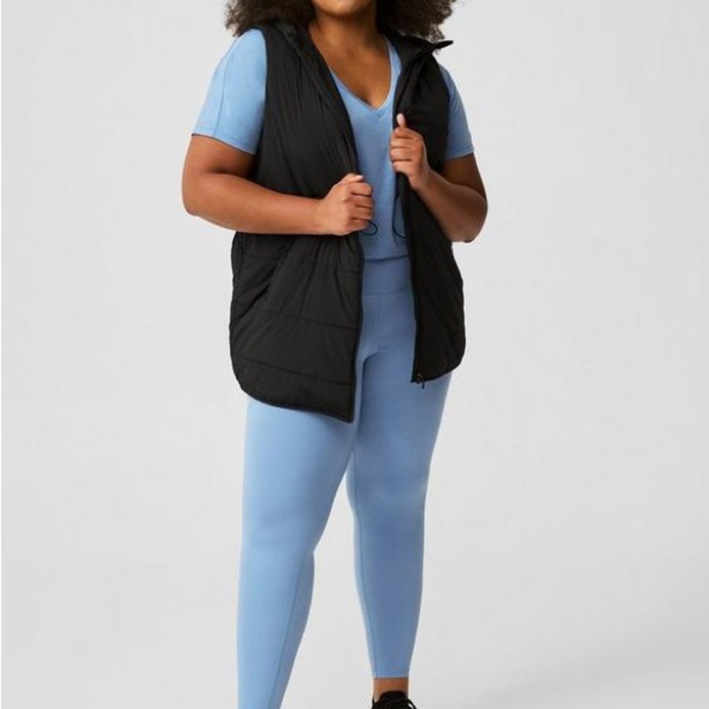 Black Puffer Vest; Fits larger than Sized!  Very comfortable to wear.
